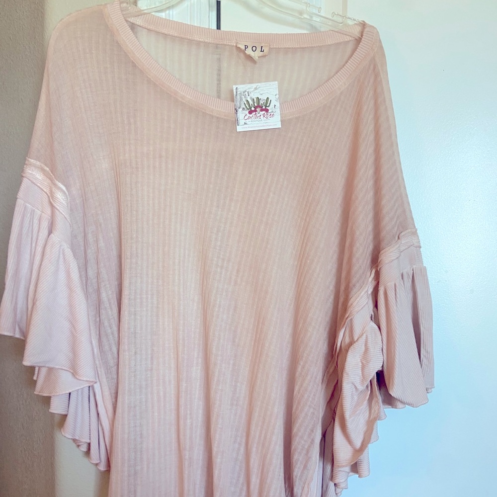 Dusty Rose ruffled top size M